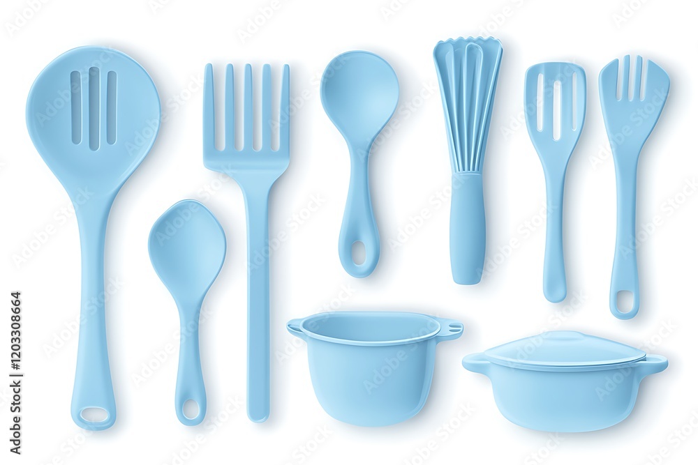 Pastel Blue Kitchen Utensils Set Pastel Blue Kitchen Utensils Set