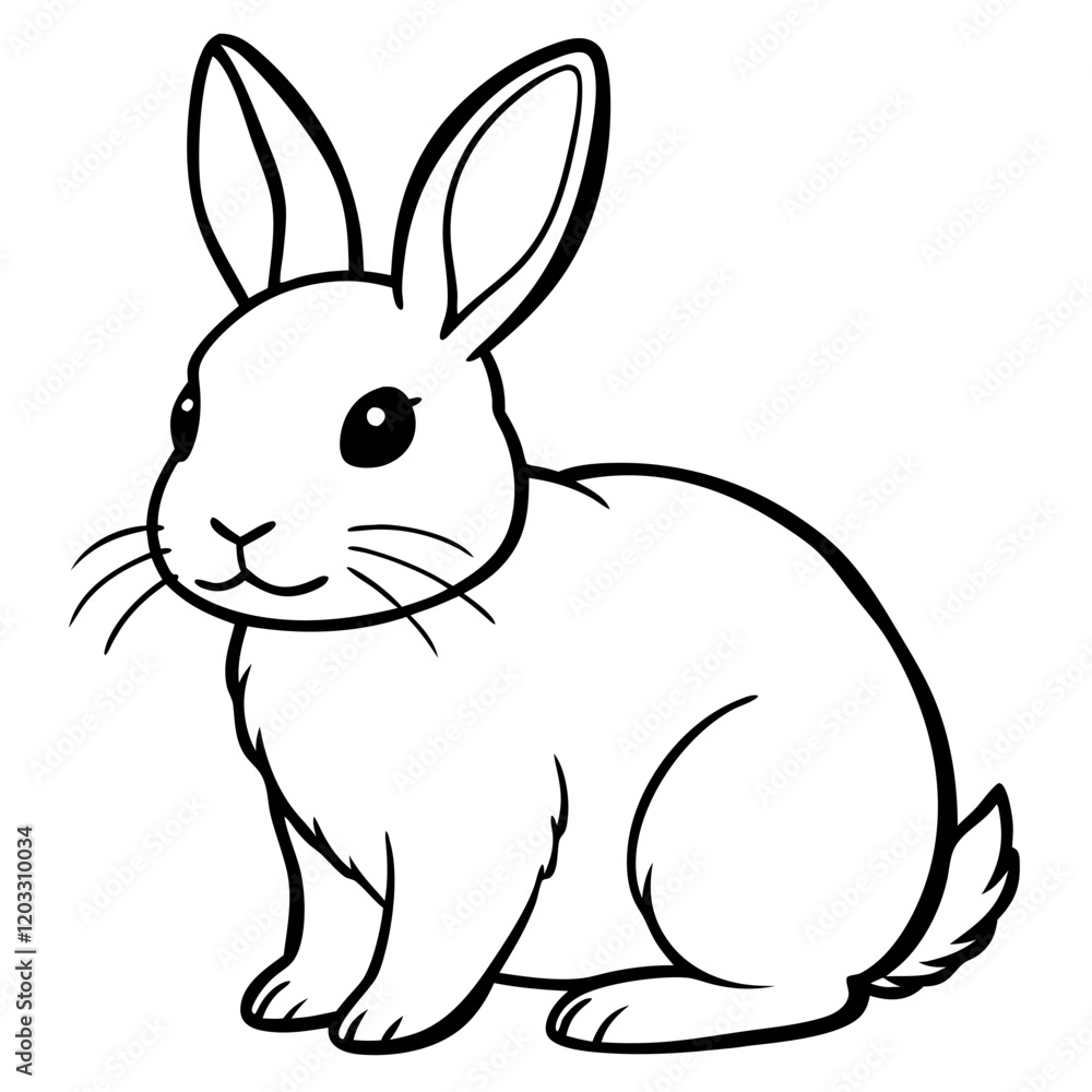 Black and white Easter design featuring a bunny Black and white Easter design featuring a bunny