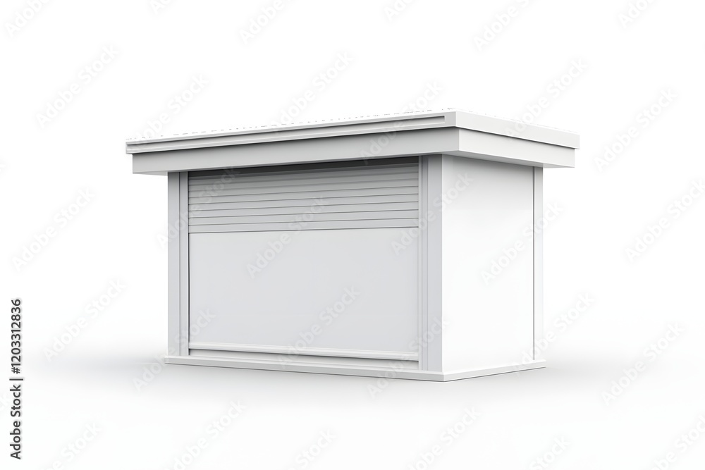 Modern Kiosk Design: Roll-up Shutter, Exterior Modern Kiosk Design: Roll-up Shutter, Exterior