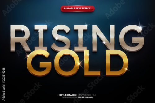 Rising Silver Gold 3D Editable Text Effect
