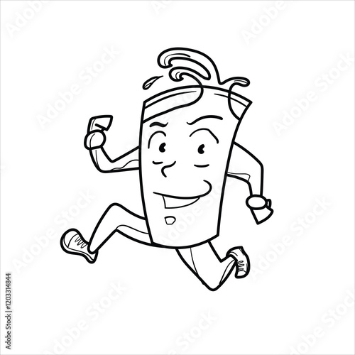 graphic vector illustration of a cow's milk drink mascot in cartoon style, great for adding to your visual elements or coloring teaching materials for children and apparel businesses. vector format. b