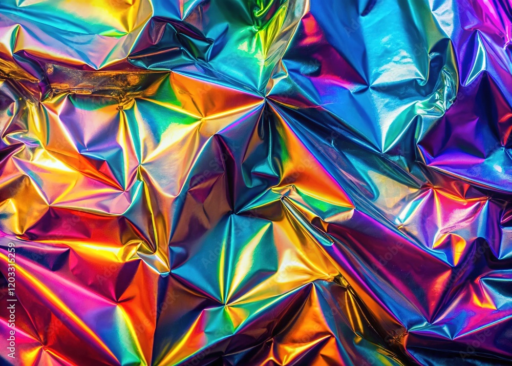 Holographic Foil Rainbow Background - Abstract Iridescent Texture