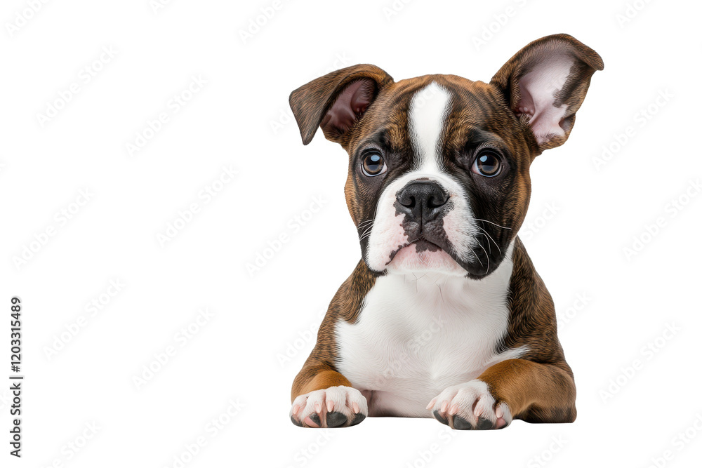 Adorable Boxer Puppy with Sad Expression Isolated on Transparent Background Adorable Boxer Puppy with Sad Expression Isolated on Transparent Background