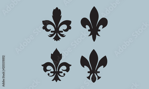 Heraldic symbol fleur de lis art vector illustration Hand drawn lettering phrase, Calligraphy t shirt design, Isolated on white background, Files for Cutting Cricut and Silhouette, EPS 10