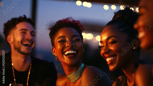 Laughing people, Diverse group of friends laughing together, enjoyin friendship, 