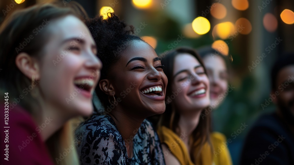 Laughing people, Diverse group of friends laughing together, enjoyin friendship, Laughing people, Diverse group of friends laughing together, enjoyin friendship,