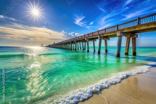 Wallpaper Mural High-definition images capture Navarre Beach Pier's breathtaking Florida coastal beauty. Torontodigital.ca
