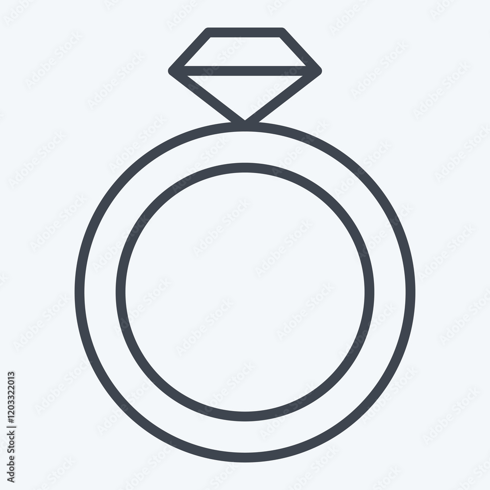Icon Ring. related to Women symbol. line style. design editable Icon Ring. related to Women symbol. line style. design editable