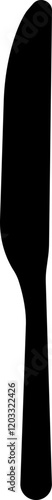 Cutlery icon . Place Setting Paper, Plastic knife, black line and flat vector  isolated on transparent background. Utensils meal crockery symbol for food and app