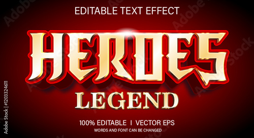 heroes legend vector text effect with modern style design