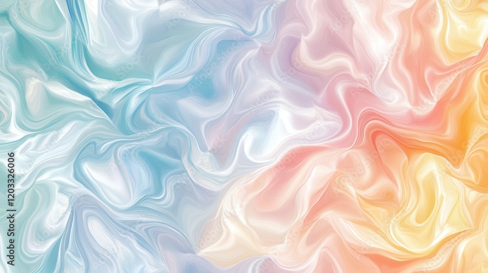 Fototapeta premium Soft Pastel Waves Abstract Background Graphic Design Fluid Environment Aerial View Minimalism Concept