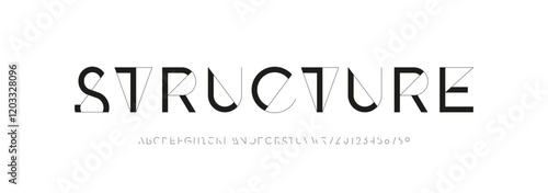 Font alphabet, letters from A to Z and numbers from 0 to 9, vector illustration 10EPS