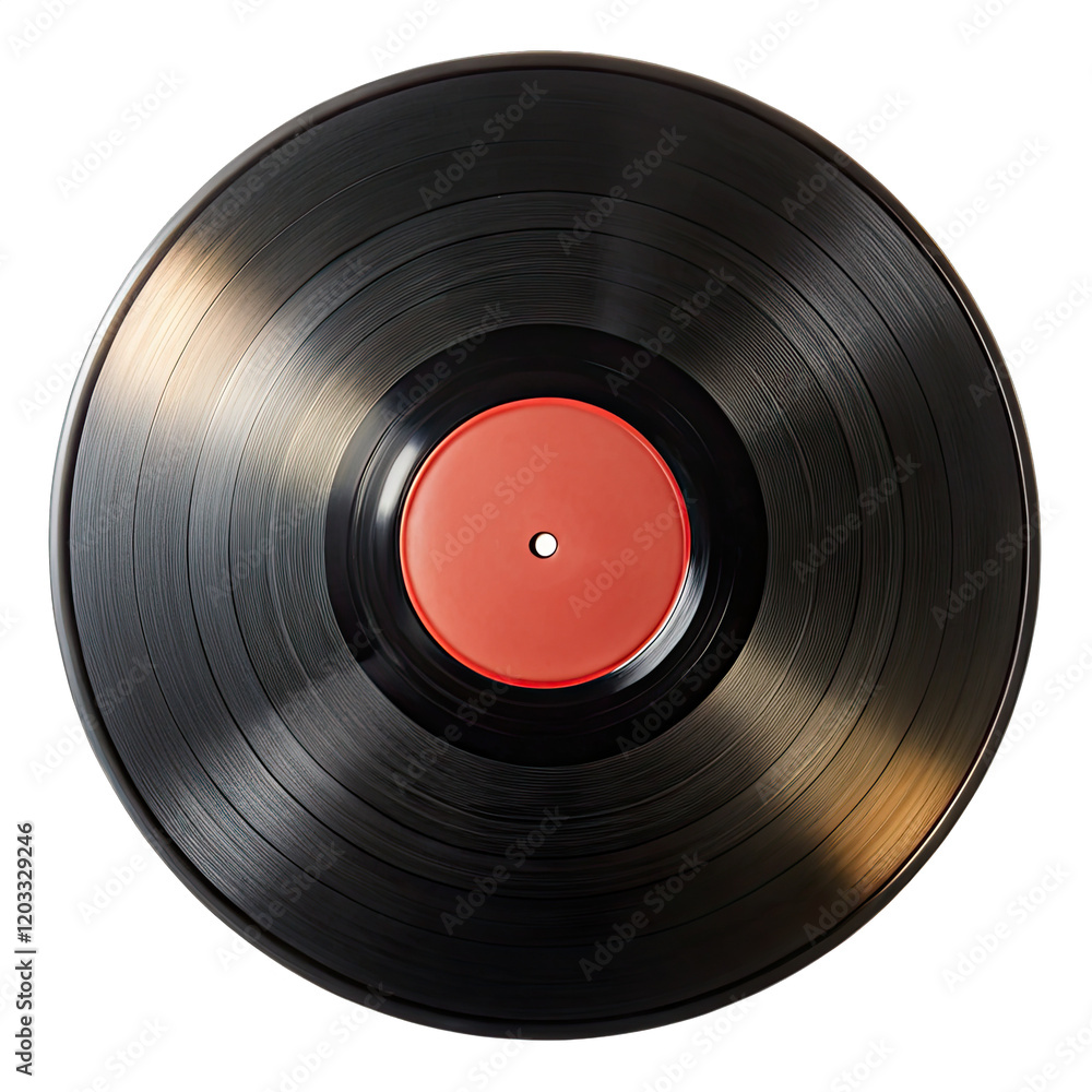 Obraz premium Vinyl record rotates on a turntable creating an ambiance of classic music appreciation in a retro setting evoking memories of yesteryears melodies