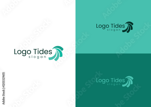 Abstract water tide logo design concept 