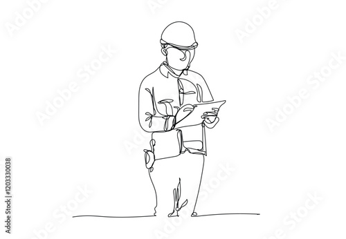 line construction,Civil engineer,Architects and worker,  vector illustration
