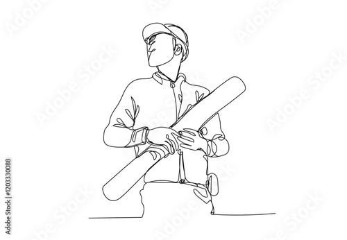 line construction,Civil engineer,Architects and worker,  vector illustration