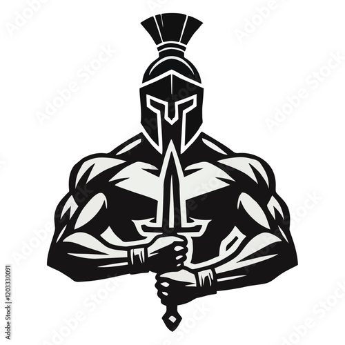 Spartan sport logo black icon on white background