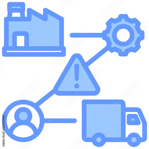 Supply Chain Disruption Blue Icon