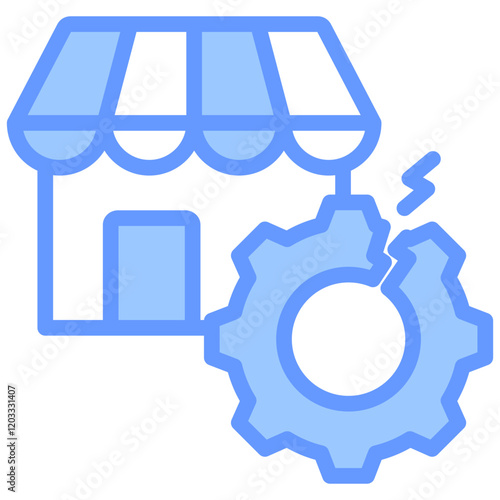 Market Disruption Blue Icon