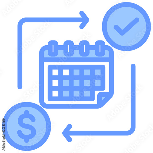 Subscription Model Blue Icon photo