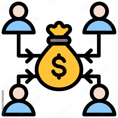 Crowdfunding Outline Color Icon