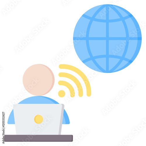 Remote Work Flat Icon