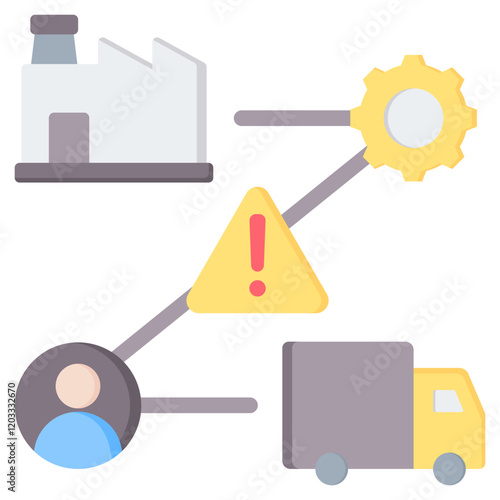 Supply Chain Disruption Flat Icon