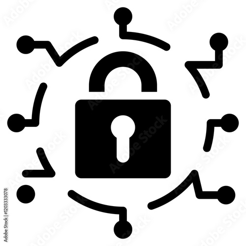 Cyber Security Glyph Icon