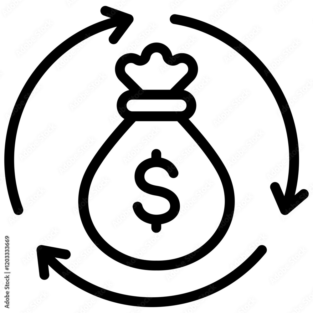 Circular Economy Outline Icon Circular Economy Outline Icon