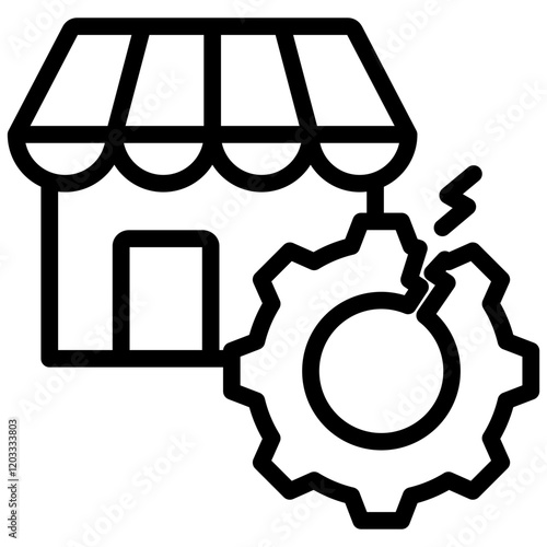 Market Disruption Outline Icon