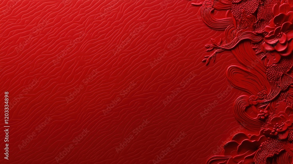 A rich red background with a decorative textured pattern and a blank space for text, capturing the festive spirit of China National Day