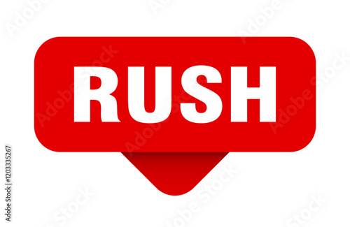 rush sticker. rush sign on transparent background