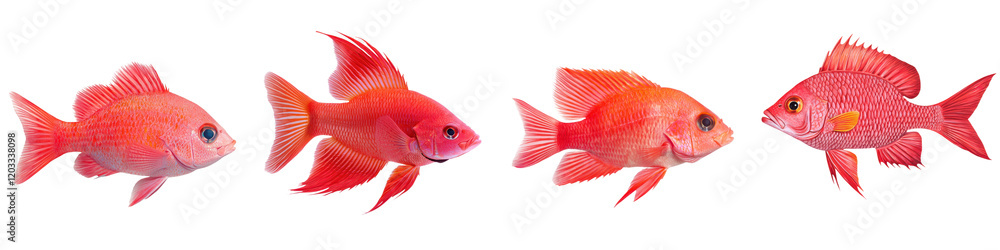 Vibrant red schooling tropical fish swimming together in a beautifully decorated saltwater aquarium underwater Colorful and diverse marine life ecosystem with coral and other natural elements Vibrant red schooling tropical fish swimming together in a beautifully decorated saltwater aquarium underwater Colorful and diverse marine life ecosystem with coral and other natural elements