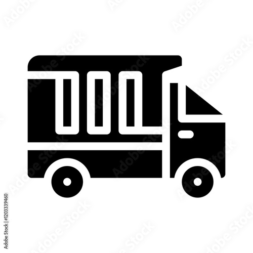 dump truck glyph icon