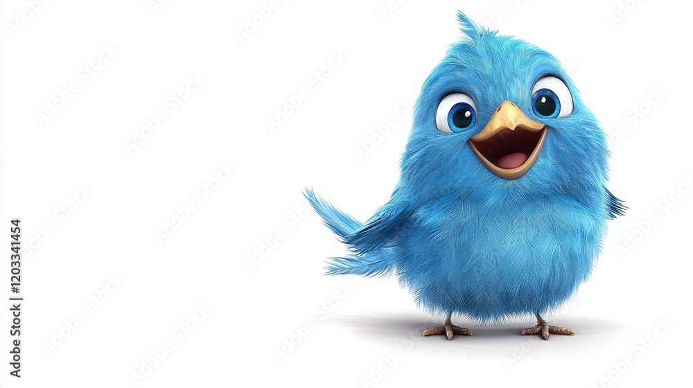 Fototapeta premium A blue bird with a big smile on its face