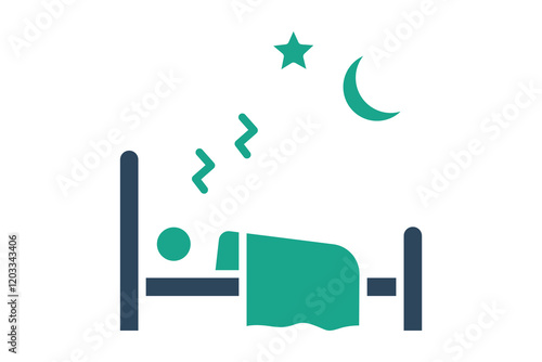 Sleep icon. solid icon style. icon related to time and date. time elements vector illustration