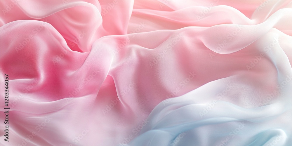 Obraz premium Elegant Pastel Pink and Blue Silk Fabric Draped Texture Background