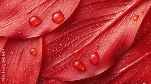 A close up of a red flower with water droplets on it