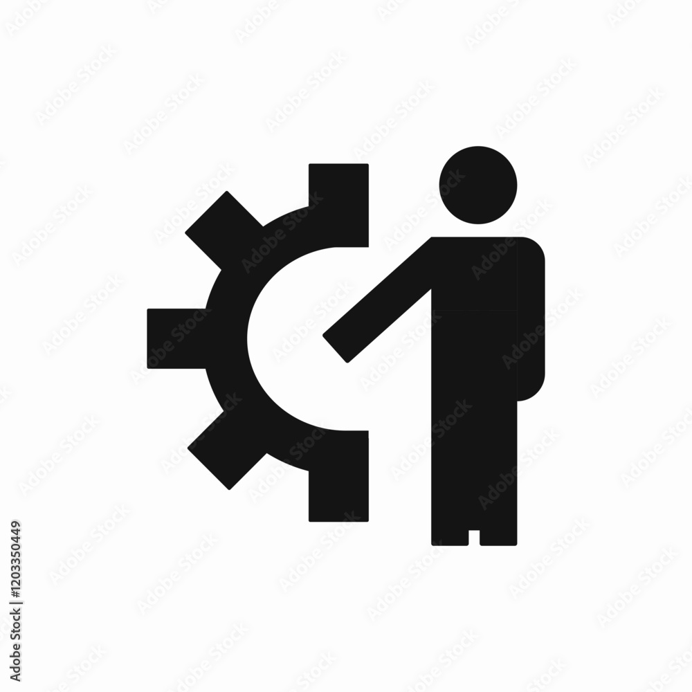 Workflow gear process icon vector sign Workflow gear process icon vector sign