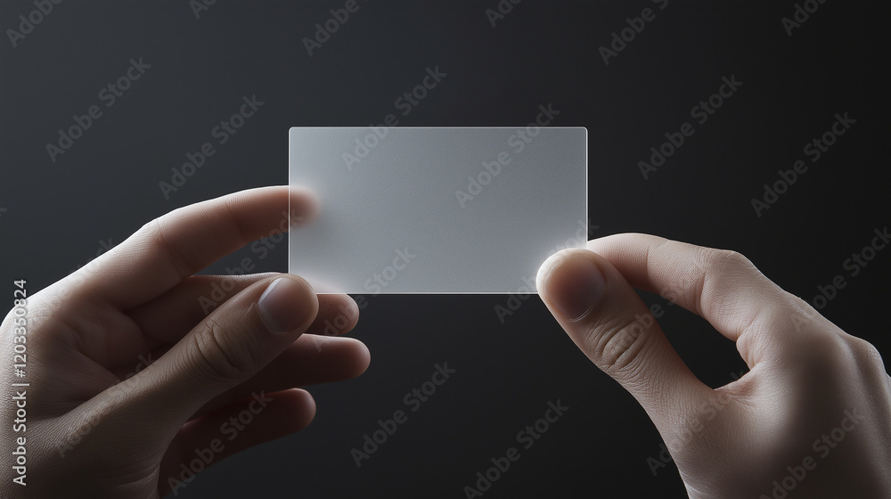 A person is holding a card with a white background A person is holding a card with a white background