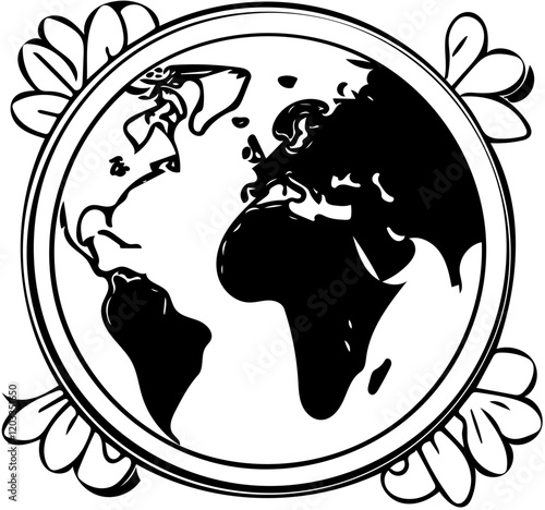 Black and white earth day theme