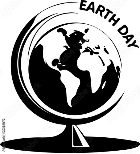 Black and white earth day theme