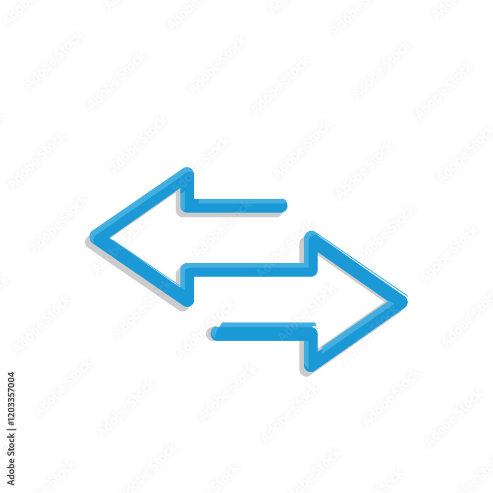 arrow icon. arrow vector against white background. gives the impression of reciprocity, down and up, progressive, economic. flat color design style arrow icon. arrow vector against white background. gives the impression of reciprocity, down and up, progressive, economic. flat color design style