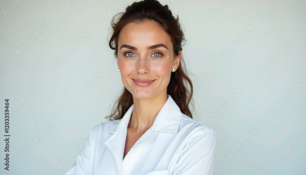 Female pharmacist on white studio background Female pharmacist on white studio background