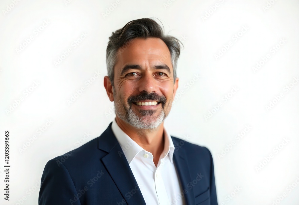Middle aged businessman on white studio background Middle aged businessman on white studio background