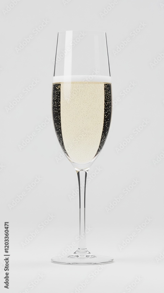 Elegant Champagne Flute with Sparkling Wine Against a Minimalist White Background for Celebrations and Special Occasions Elegant Champagne Flute with Sparkling Wine Against a Minimalist White Background for Celebrations and Special Occasions