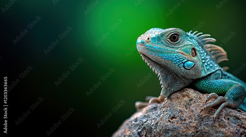 A green iguana sitting on top of a rock A green iguana sitting on top of a rock