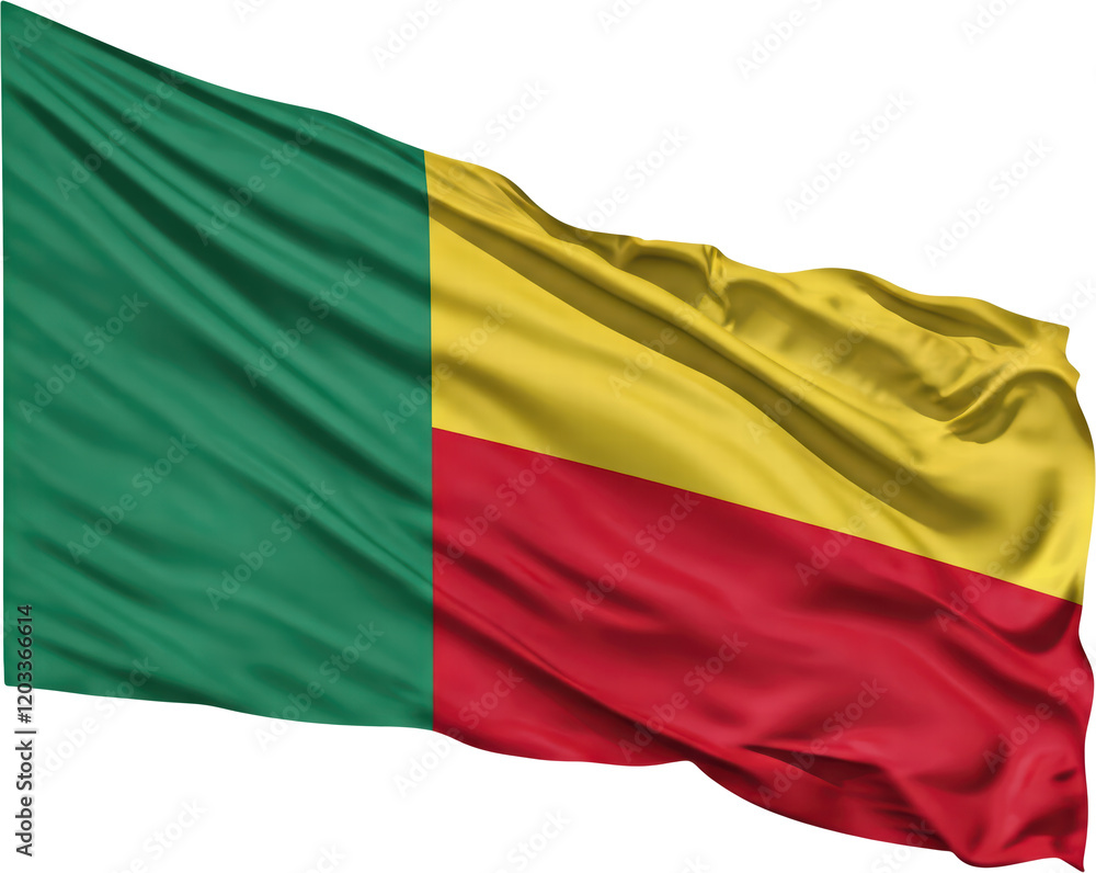 Obraz premium waving flag of Benin, national symbol