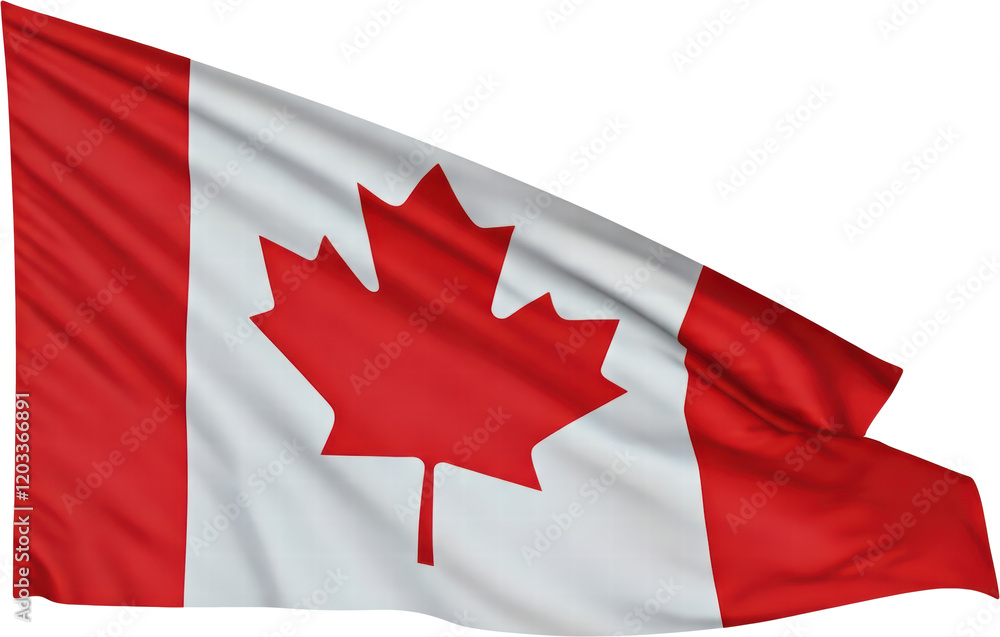 waving flag of Canada, national symbol waving flag of Canada, national symbol