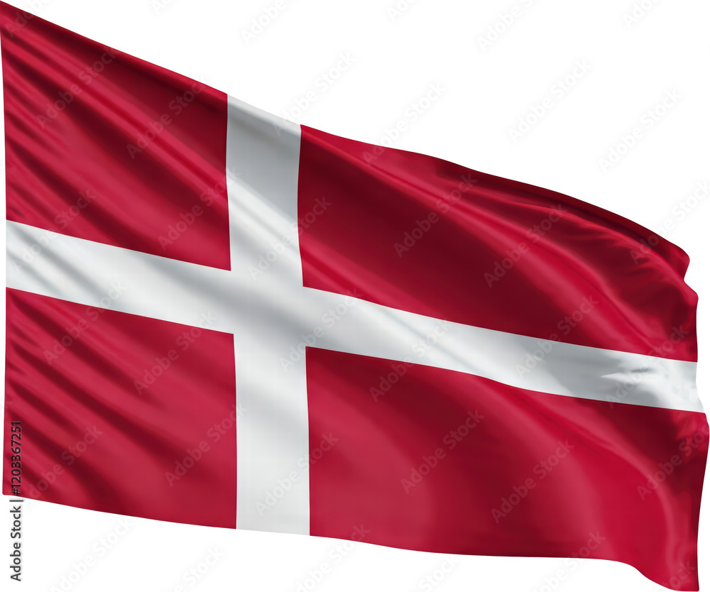 Fototapeta premium waving flag of Denmark, national symbol